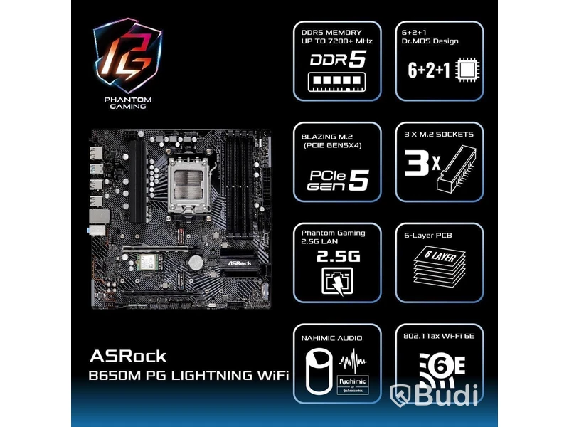 Moderkort ASRock B650M PG Lightning WiFi