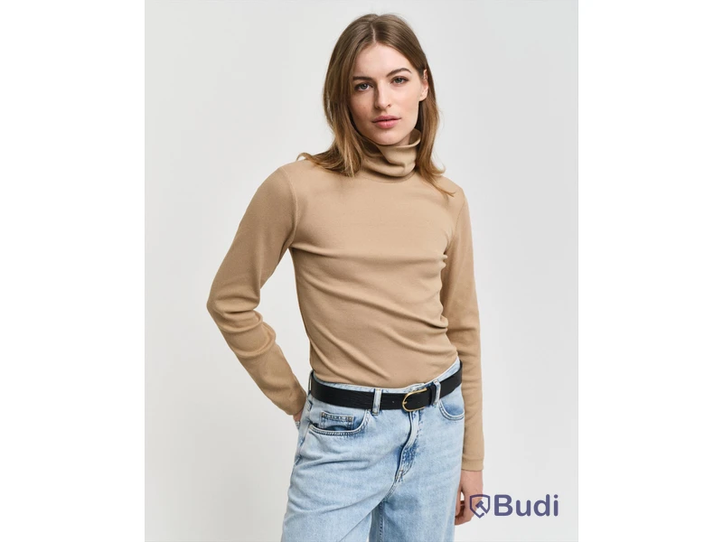 Slim rib turtleneck Gant, carmel beige, stl. XL