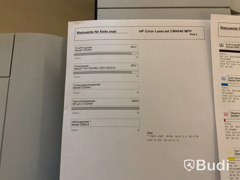 Skrivare HP Color LaserJet CM4540 MFP