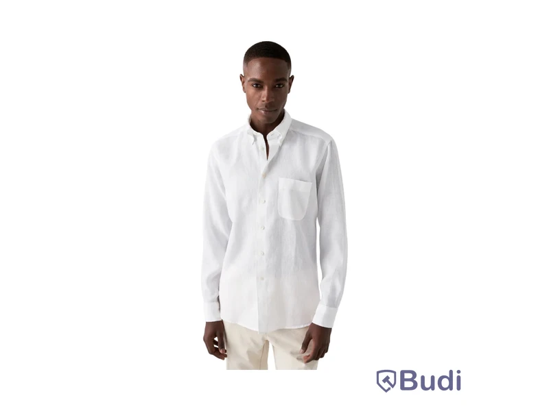 Linneskjorta Eton, Slim, stl L