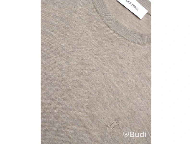 Stickad tröja Les Deux, Greyson merinoull, sand/beige, stl. XXL