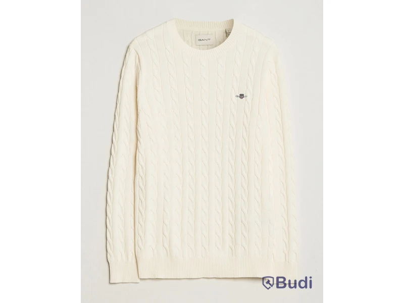 Tröja Gant, cotton cable knit, kräm/off white, XXXL