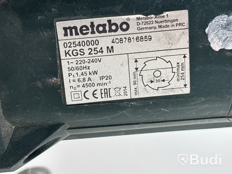 Kap- och Gersåg Metabo KGS 254 M