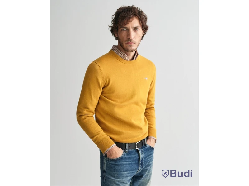 Tröja Classic cotton C-neck Gant, maple yellow, stl. M