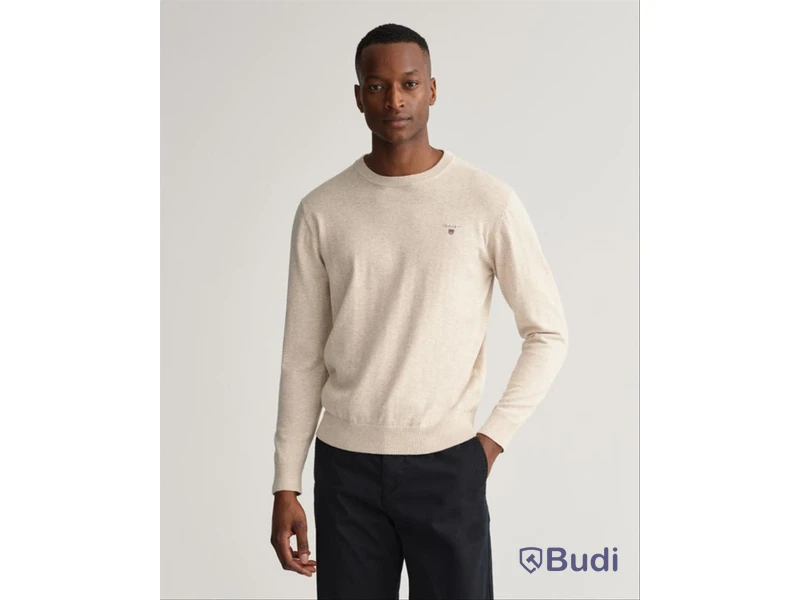 Tröja Apperal Classic Cotton c-neck Gant, ljus beige, stl. XXXL