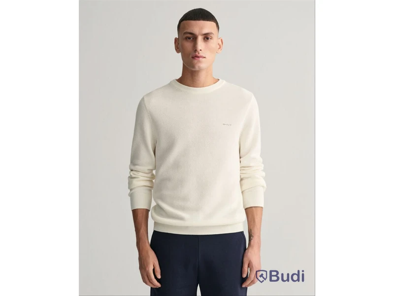 Tröja Gant, cotton pique c-neck, eggshell, stl. XXL