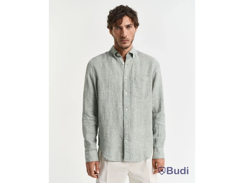 Skjorta Gant, Regular Linen Shirt, Kalamata grön, stl. XXL