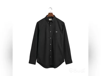 Skjorta Gant, Reg Popplin Shirt, svart, stl. S