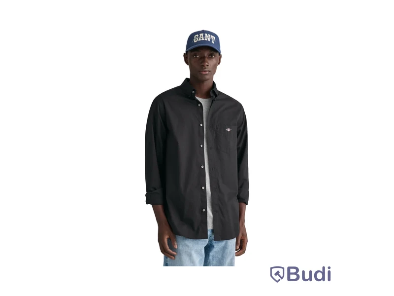 Skjorta Gant, Reg Popplin Shirt, svart, stl. S