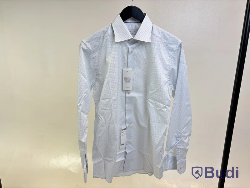 Skjorta Eton, Slim Fit, blå prickig/vit, stl. 38