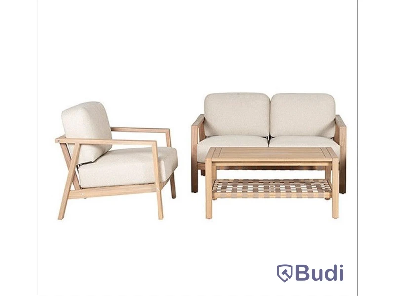 LOUNGESET 3-delar SUNFUN, ESPEVIK ACACIA NATUR