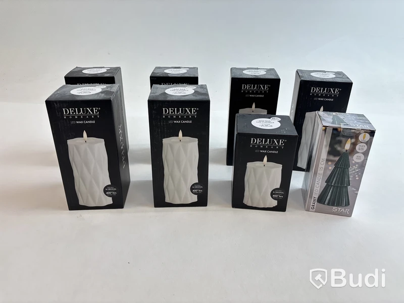 Parti med LED-blockljus och 1 st. LED-gran Deluxe Homeart och Star, olika modeller