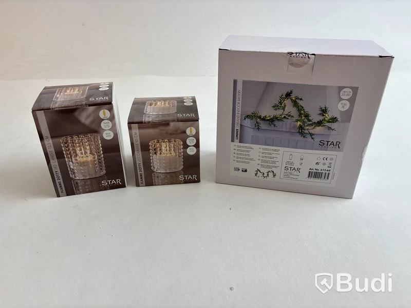 2 st. LED-ljus och LED-slinga girlang, Star