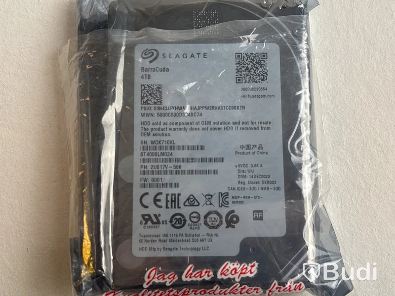 Hårddisk Seagate Barracuda 4TB 2,5 tum