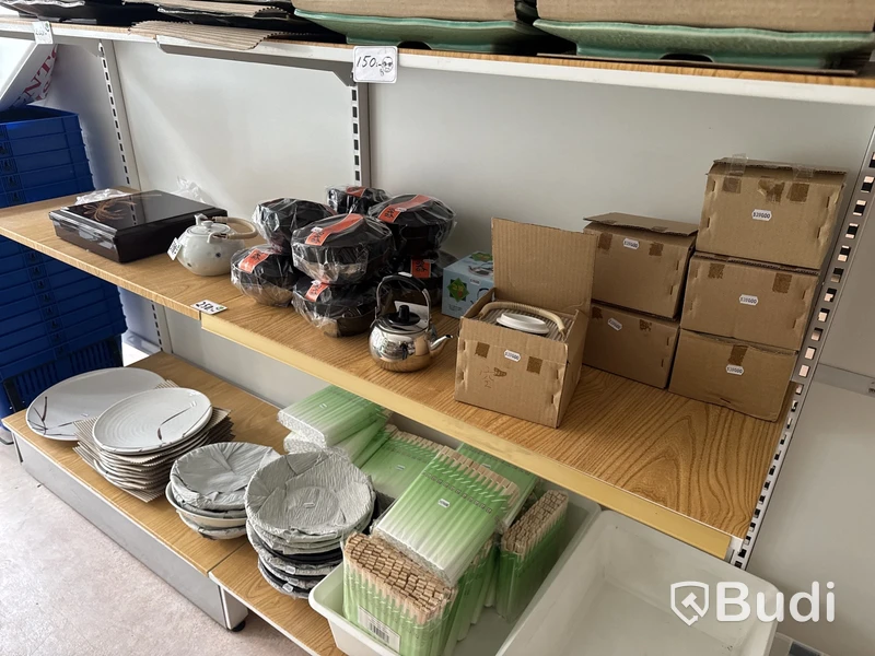 Parti med butikskonsoler och inventarier