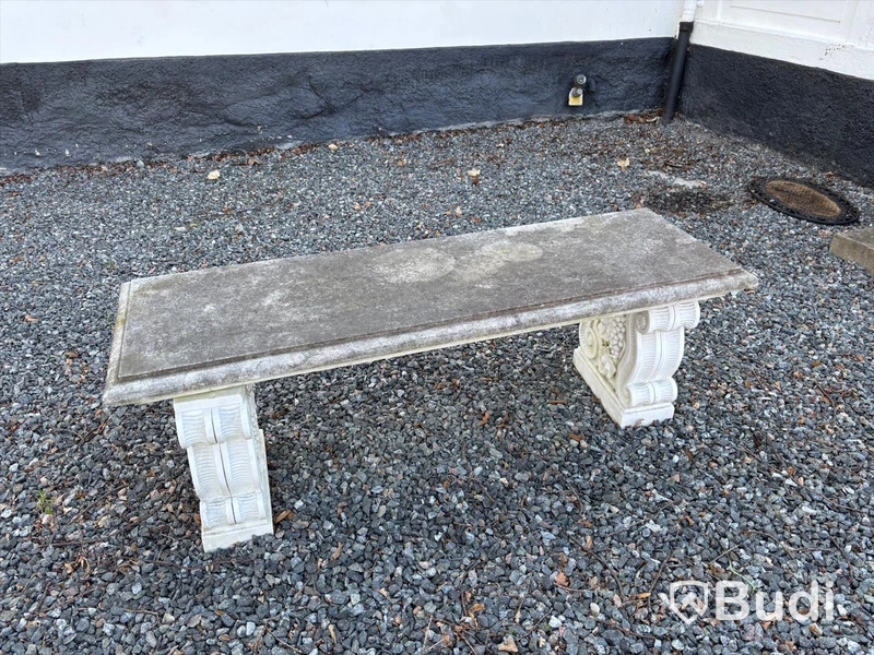 Marmorbänk för utomhusbruk, vit