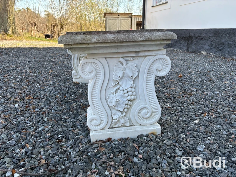 Marmorbänk för utomhusbruk, vit