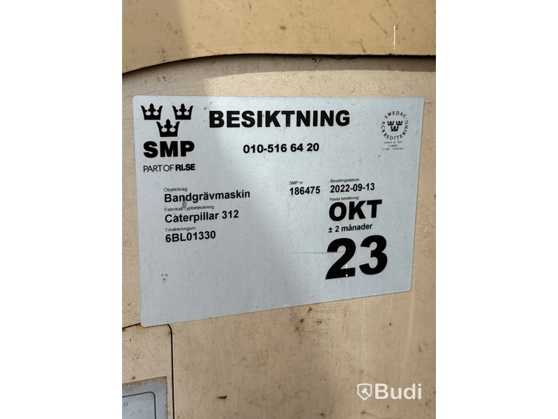 Bandgrävare Caterpillar 312 -96 (13425h)