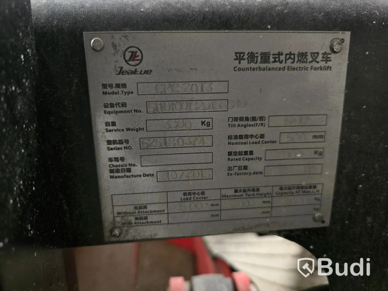 Dieseltruck | Jeakue CPC20T3 | 2016 | 2513 timmar