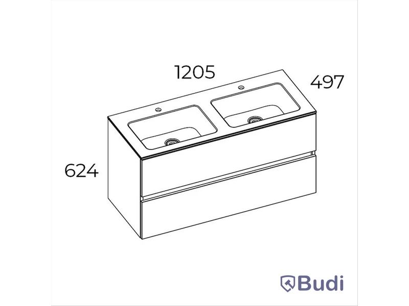 KOMMOD SWEBAD HEMAVAN DUBBEL GREIGE 120 CM