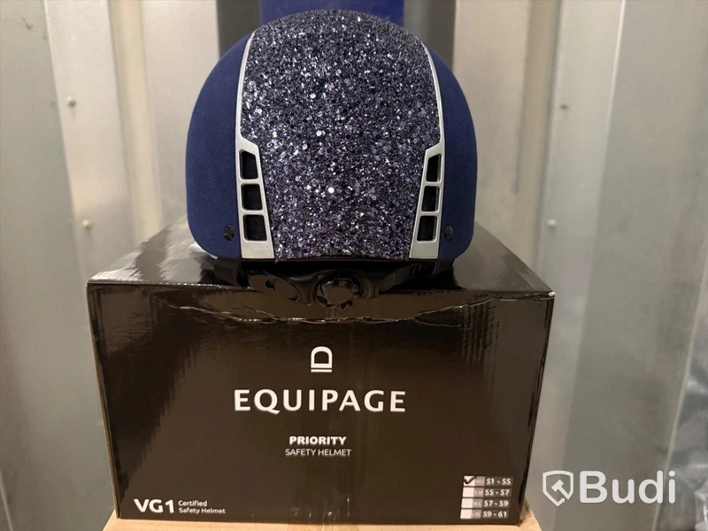 27 st. Ridhjälmar Equipage Priority safety helmet, suede navy & suede navy glitter