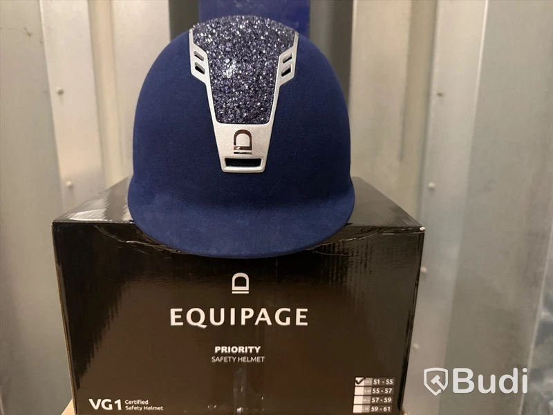 27 st. Ridhjälmar Equipage Priority safety helmet, suede navy & suede navy glitter