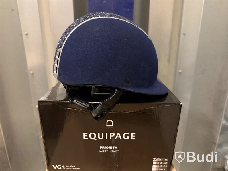 27 st. Ridhjälmar Equipage Priority safety helmet, suede navy & suede navy glitter
