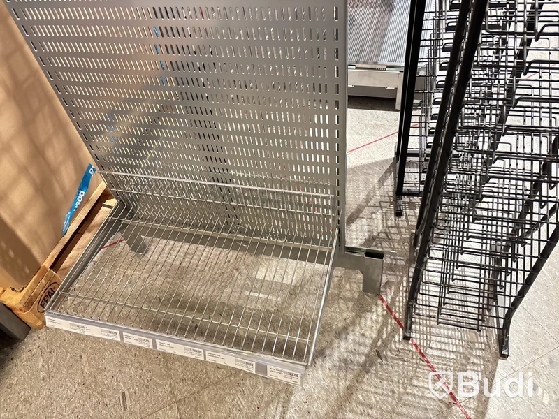 Butiksinredning/Hyllsystem och 4 st. förvaringsställ för kort/pappersark