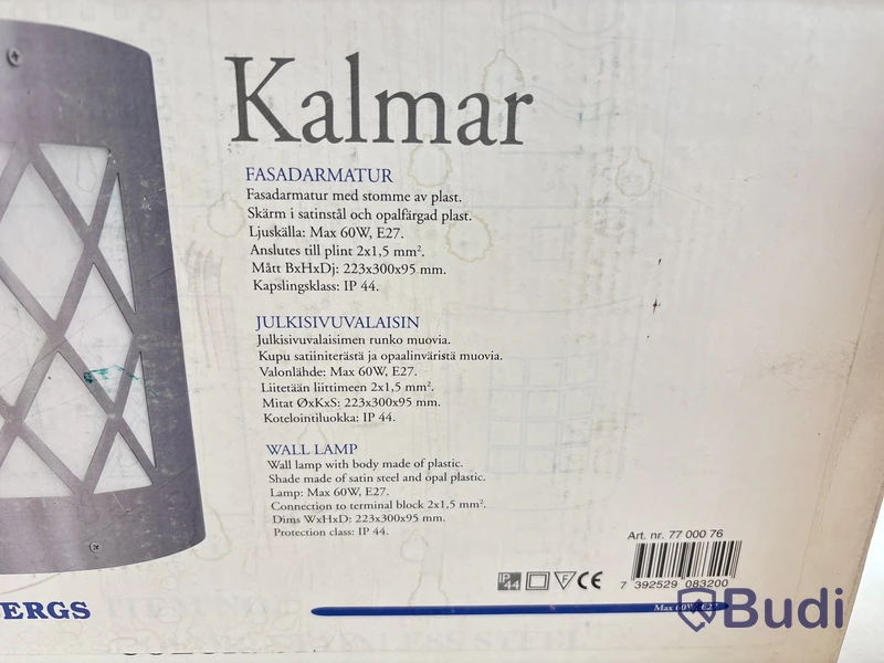 Parti med väggarmaturer Malmbergs, olika modeller