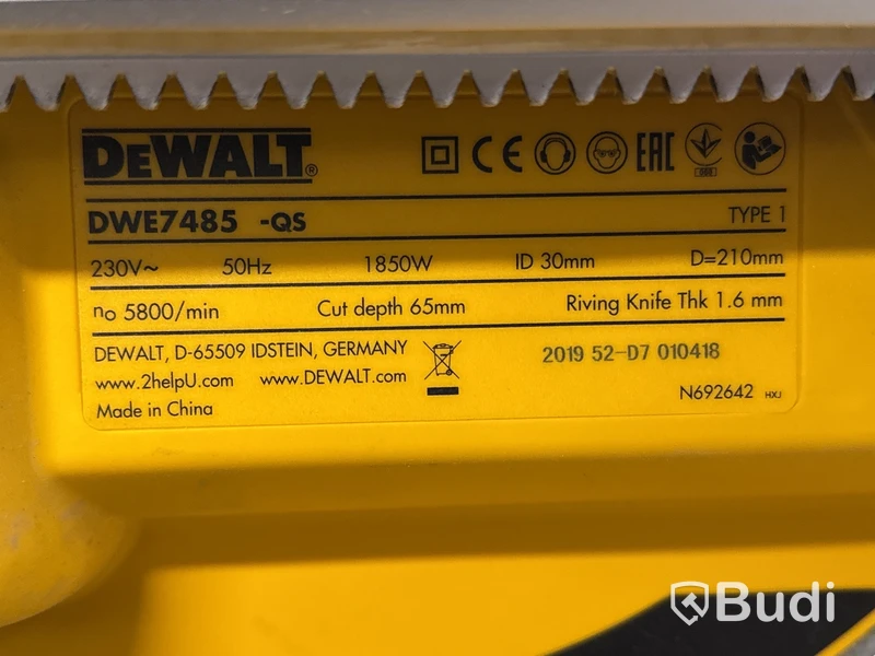 Klyvsåg Dewalt DWE7485 med sågbord DWE74911