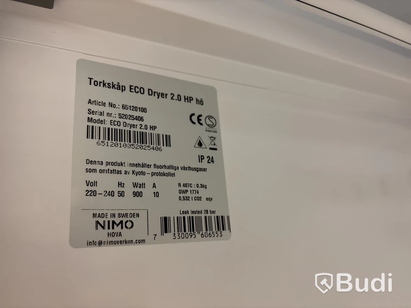 Torkskåp Eco dryer, 2.0 HP, höger