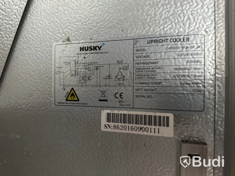 Läskkylskåp med glasdörr HUSKY, modell C4 PRO ITH-BK-SE-HU