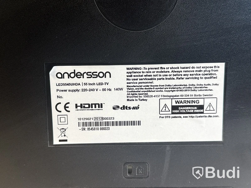 Tv-skärm Andersson, LED5545UHDA, 55 Tum 4K Smart TV