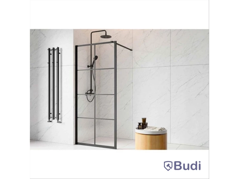 DUSCHVÄGG CAMARGUE FRAME MED SVARTA SPRÖJS 90 CM