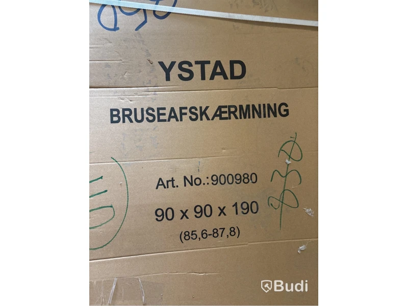DUSCHHÖRNA NORTIQ YSTAD RAK KLARGLAS 90X90CM