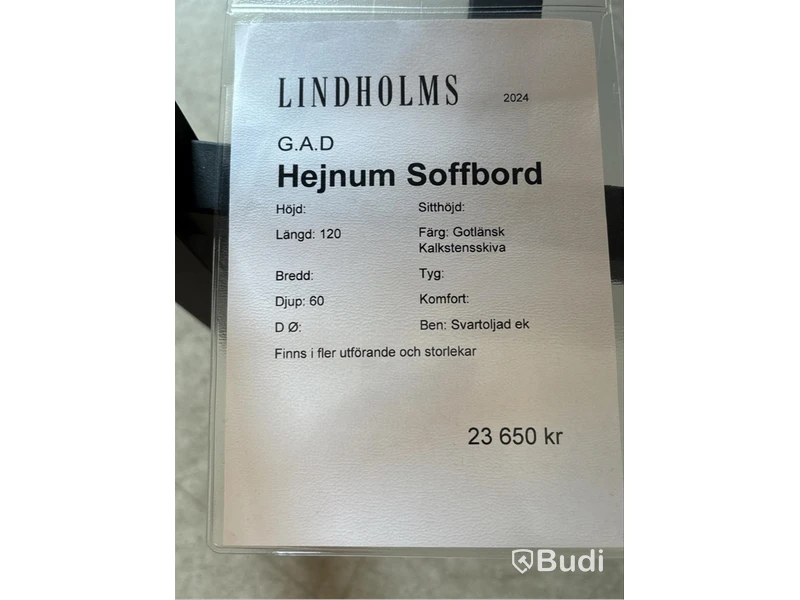 Soffbord G.A.D. Hejnum. Ord. pris inkl. moms: ca 23 650 kr