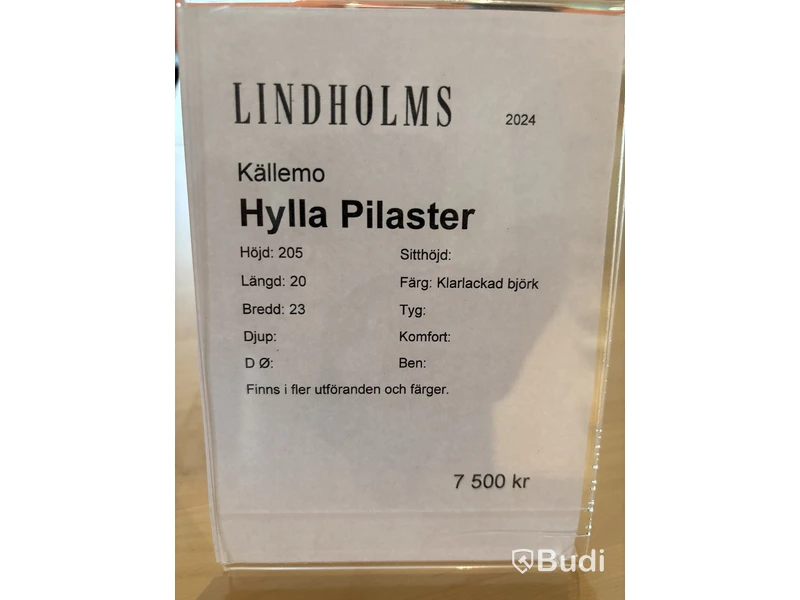 Hylla Källemo Pilaster. Ord. pris inkl. moms: ca 7500 kr