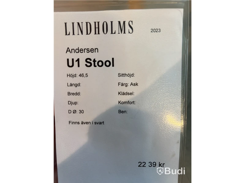 Pall Andersen U1 Stool. Ord. pris inkl. moms: ca 2239 kr