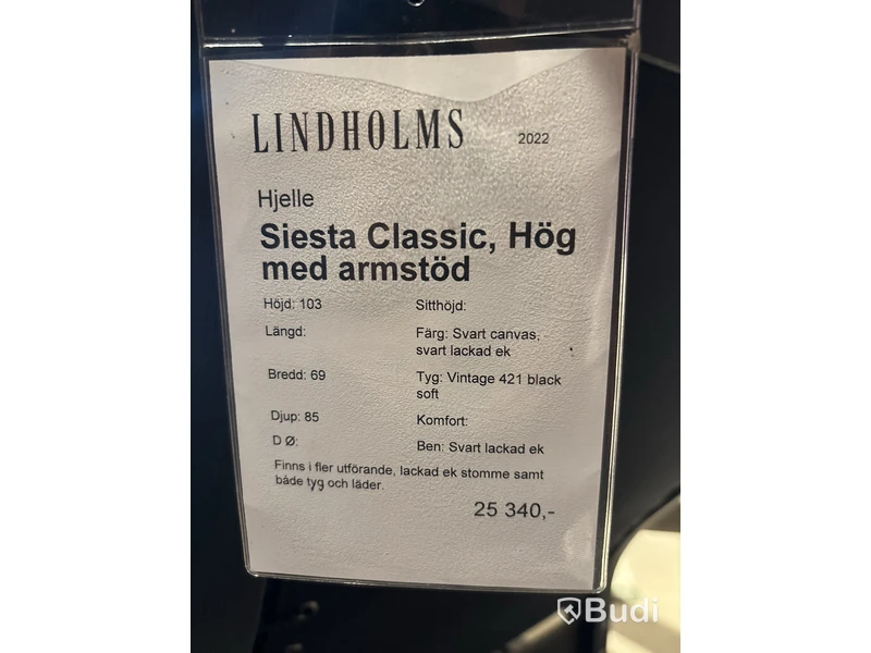 Fåtölj Hjelle Siesta Classic inkl. fotpall. Totalt rd. pris inkl. moms: ca 34 700 kr