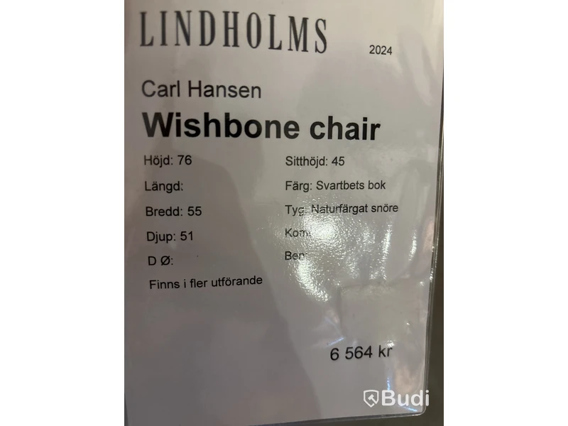 3 st. stolar, Carl Hansen Wishbone totalt ord. pris inkl. moms: 36 123 kr