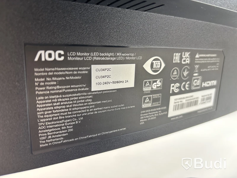 Datorskärm AOC CU34P2C