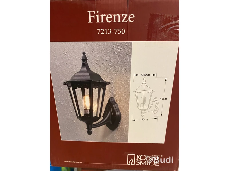 3 st. VÄGGLAMPA KONSTSMIDE FIRENZE SVART