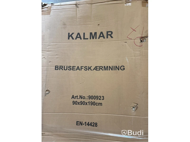 DUSCHHÖRNA NORTIQ KALMAR MED SVART RAM 90X90CM