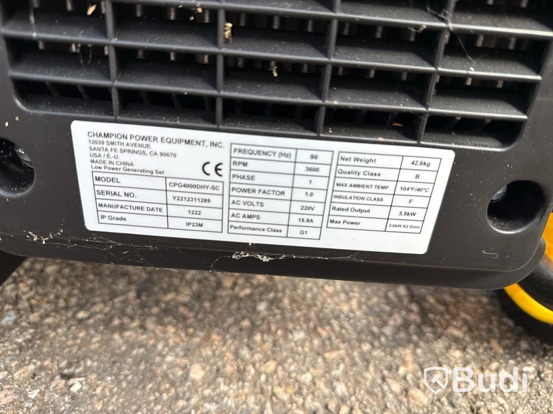 Elverk Champion 3600 W