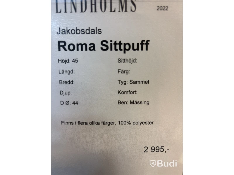 Sittpuff Jakobsdals Roma. Ord. pris inkl. moms: ca 2995 kr