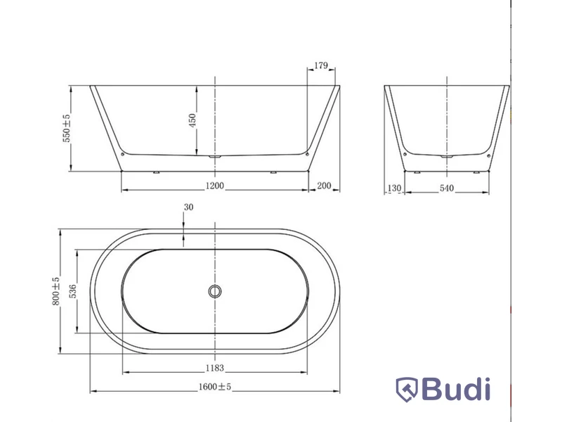 BADKAR BATH DELUXE FLORIDA FRISTÅENDE VIT 160 CM
