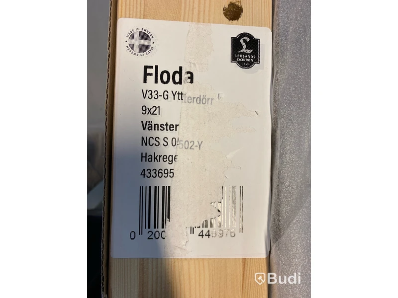 YTTERDÖRR LEKSANDSDÖRREN FLODA VIT 9x21 VÄNSTER