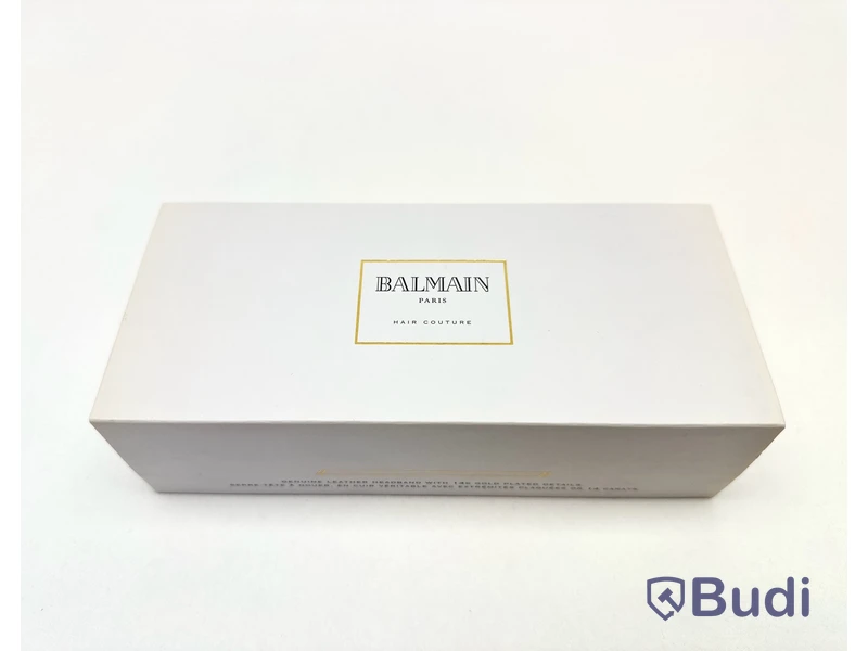 Hårband i läder med 14k guldpläterade detaljer Balmain Paris