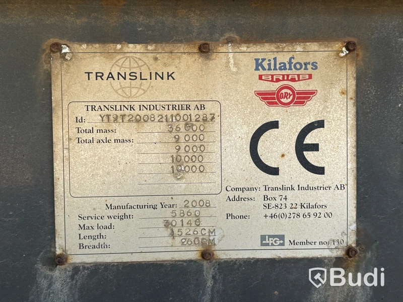 Lastväxlarsläp Kilafors SBLB4X-36-129 -2008 | Reparationsobjekt