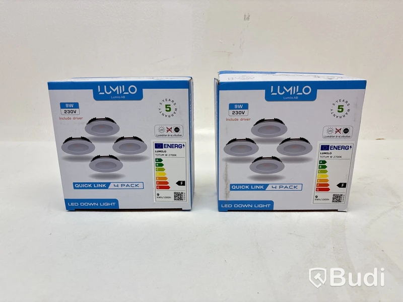 2 st. 4-pack LED-lampor Lumilo, Totum W 2700k, Quick Link